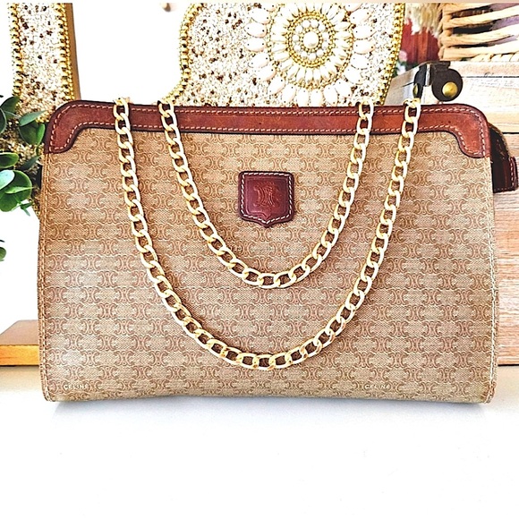 Celine Handbags - Vintage Celine Macadam Clutch satchel Crossbody bag. Make me an offer 😇. CELINE